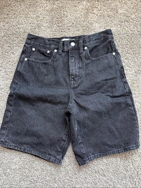 Madewell Women’s Bermuda Black Denim Shorts 25